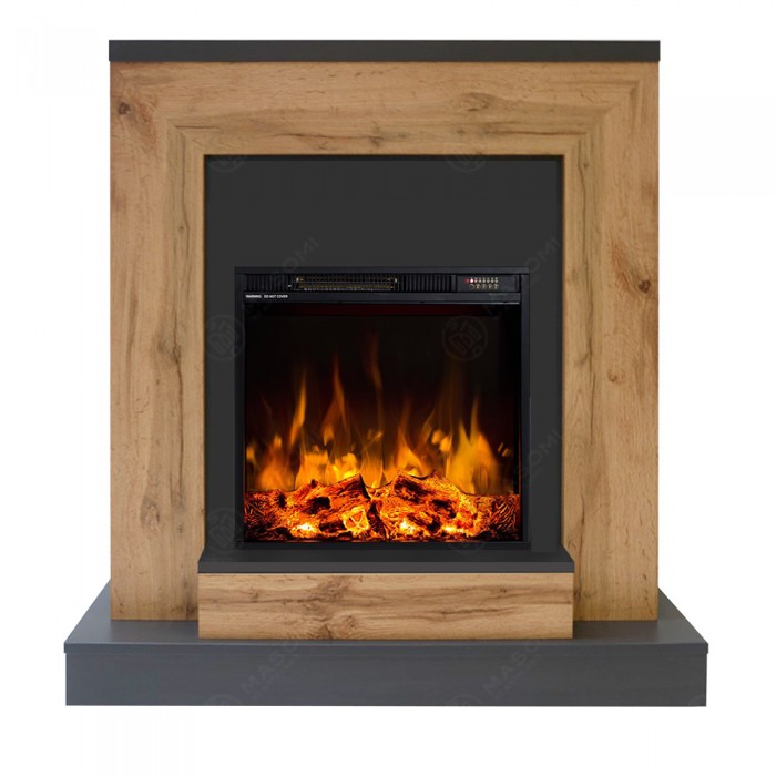 Eлектрическа камина MASOMI, Apolin 23 & Frank-20", 1600W, Антрацит/Златен дъб - 1t