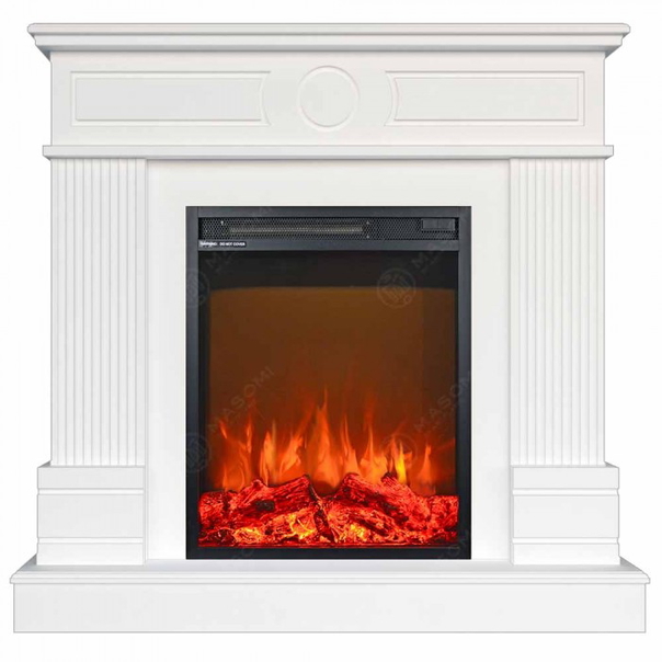 Eлектрическа камина MASOMI, Arlington 23 & Miriam-18", 1600W, Бяло дърво - 1