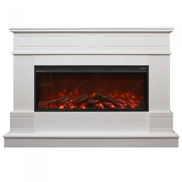 Eлектрическа камина MASOMI, Arlington 35 & Tasmania-35", 1600W, Бяло дърво - 1