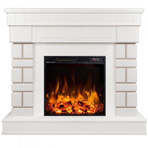Eлектрическа камина MASOMI, Aston 23 & Frank-20", 1600W, Бяло дърво - 1