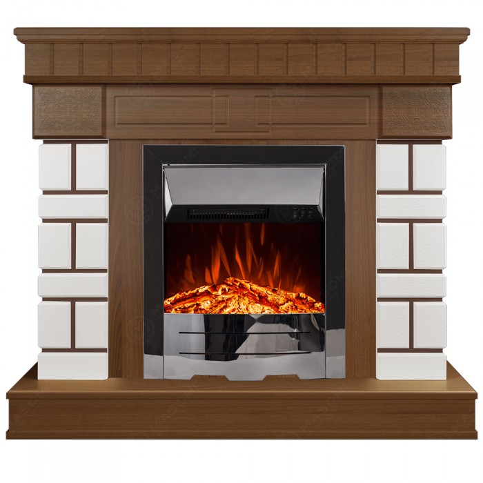 Eлектрическа камина MASOMI, Aston 23 & Pirin-20", 1600W, Светъл орех - 1t