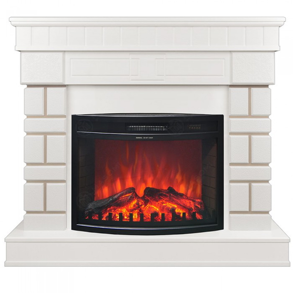 Eлектрическа камина MASOMI, Aston 23 & Zacky-26", 1600W, Бяло дърво - 1