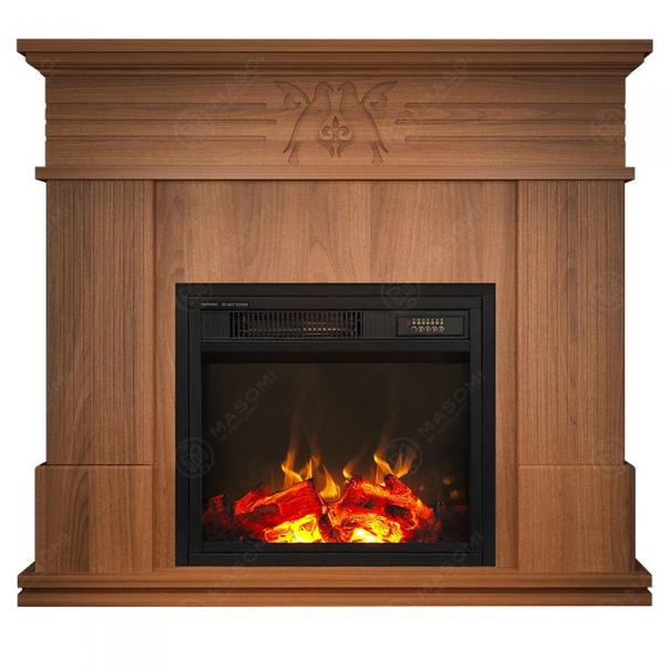 Eлектрическа камина MASOMI, Bird 17 & Dion-17", 1200W, Светъл орех - 1