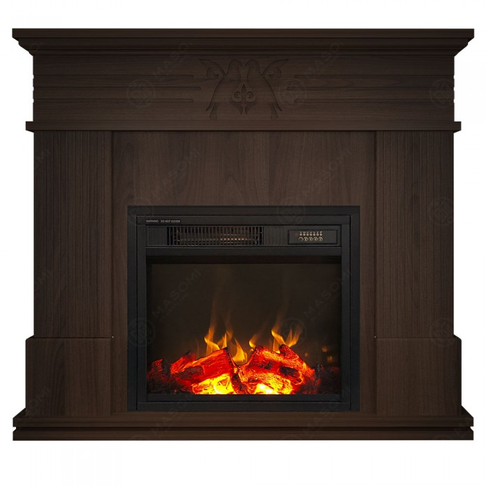 Eлектрическа камина MASOMI, Bird 17 & Dion-17", 1200W, Тъмен орех - 1t