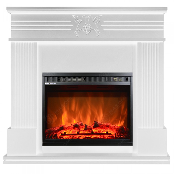 Eлектрическа камина MASOMI, Bird 23 & Loran-23", 1600W, Бяло дърво - 1t