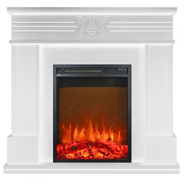 Eлектрическа камина MASOMI, Bird 23 & Miriam-18", 1600W, Бяло дърво - 1