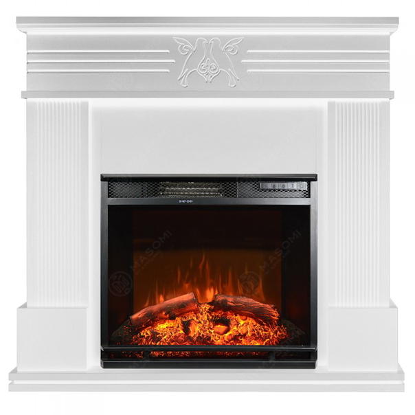Eлектрическа камина MASOMI, Bird 23 & Nexus-23", 1600W, Бяло дърво - 1