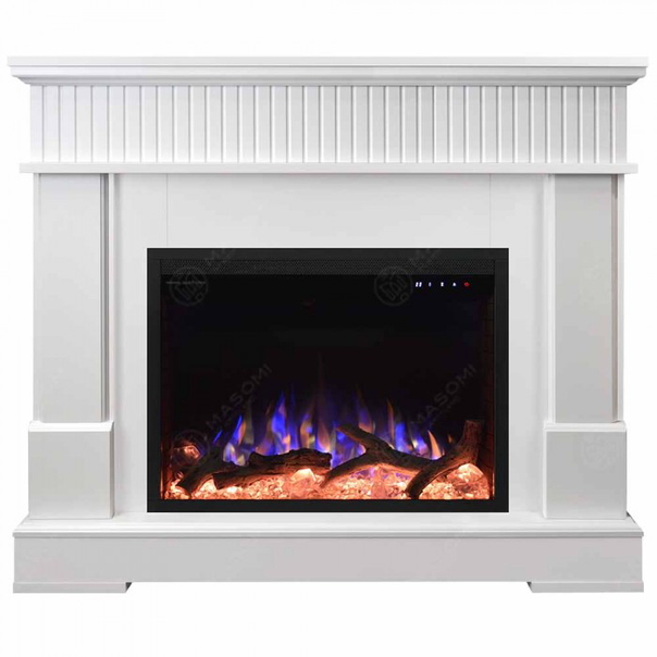 Eлектрическа камина MASOMI, Boston 23 & Bliss-26", 1600W, Бял супермат - 1