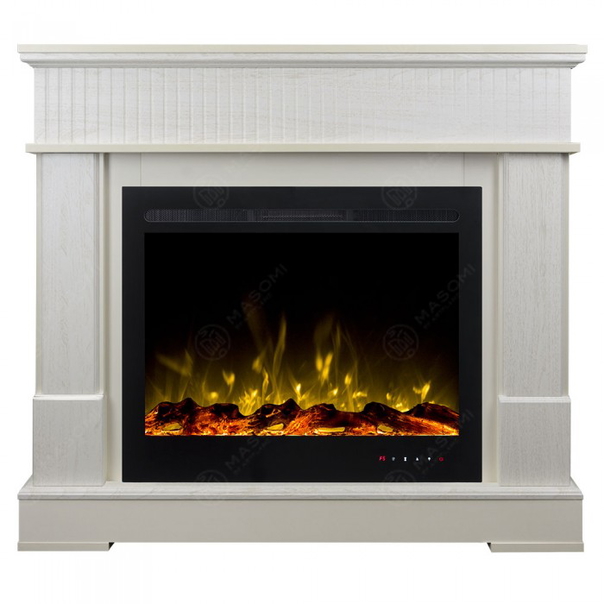 Eлектрическа камина MASOMI, Boston 29 & Everest-39", 1600W, Бял дъб - 1