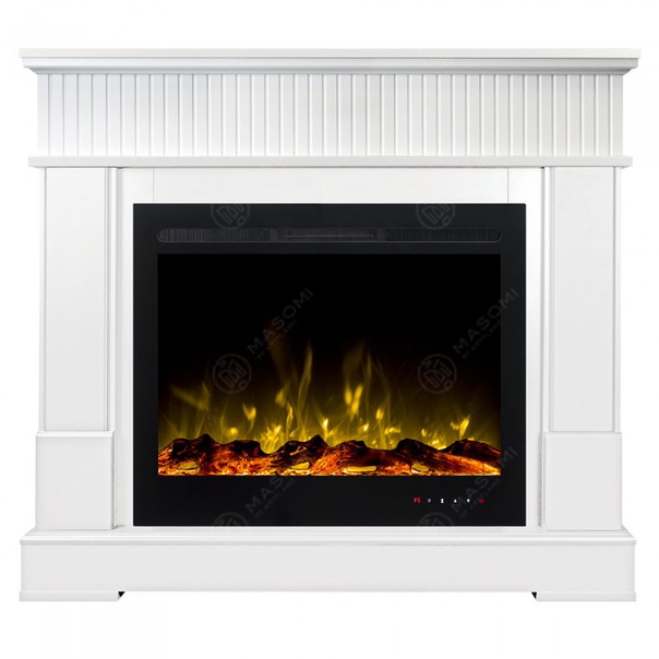 Eлектрическа камина MASOMI, Boston 29 & Everest-39", 1600W, Бял супермат - 1