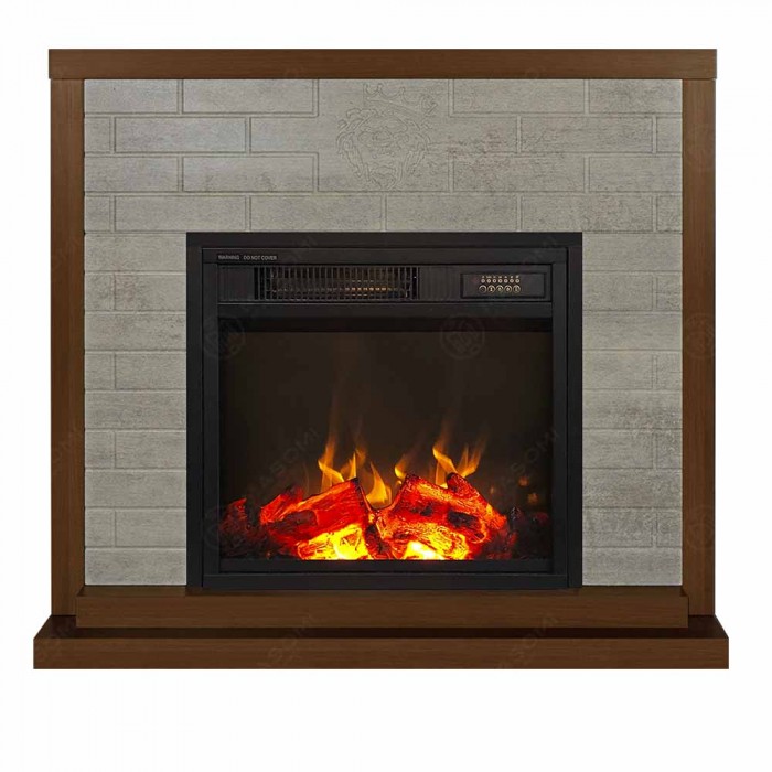 Eлектрическа камина MASOMI, Bremen 17 & Dion-17", 1200W, Светъл орех - 1t