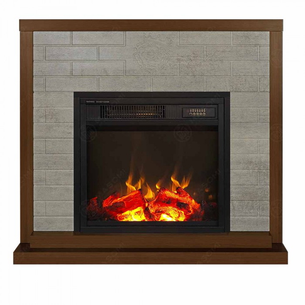 Eлектрическа камина MASOMI, Bremen 17 & Dion-17", 1200W, Светъл орех - 1