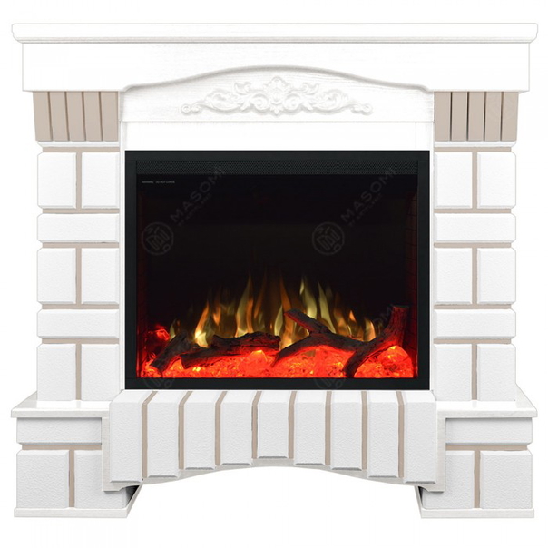 Eлектрическа камина MASOMI, Coventry 26 & Bliss-26", 1600W, Бяло дърво - 1