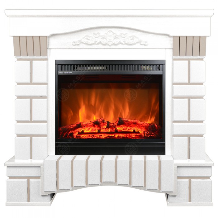 Eлектрическа камина MASOMI, Coventry 26 & Loran-23", 1600W, Бяло дърво - 1t