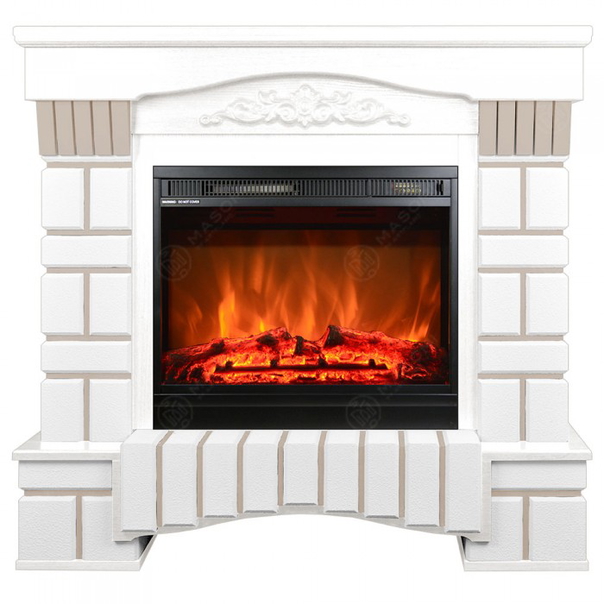 Eлектрическа камина MASOMI, Coventry 26 & Loran-23", 1600W, Бяло дърво - 1