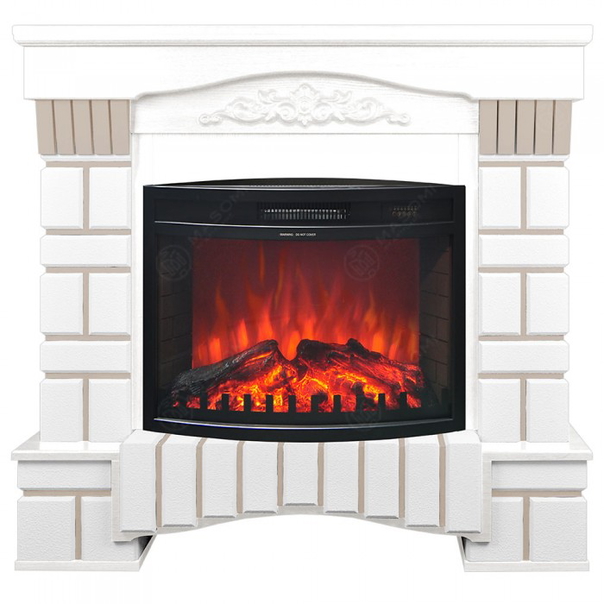 Eлектрическа камина MASOMI, Coventry 26 & Zacky-26", 1600W, Бяло дърво - 1