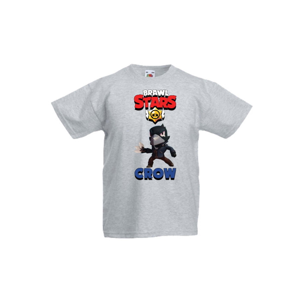 Детска тениска Tralala Brawl Stars Crow 3, Светлосив меланж, 3-4 г. - 1
