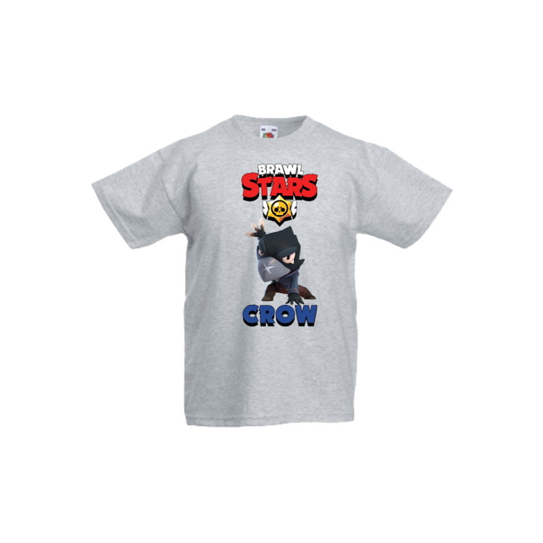 Детска тениска Tralala Brawl Stars Crow 4, Светлосив меланж, 5-6 г. - 1