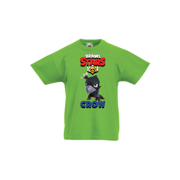 Детска тениска Tralala Brawl Stars Crow 4, Зелена мента, 7-8 г. - 1