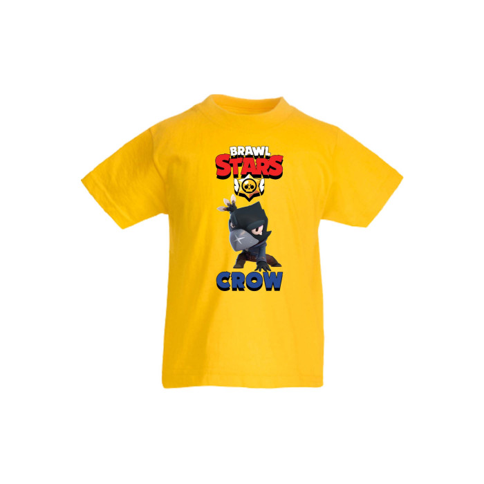 Детска тениска Tralala Brawl Stars Crow 4, Жълт, 3-4 г. - 1t