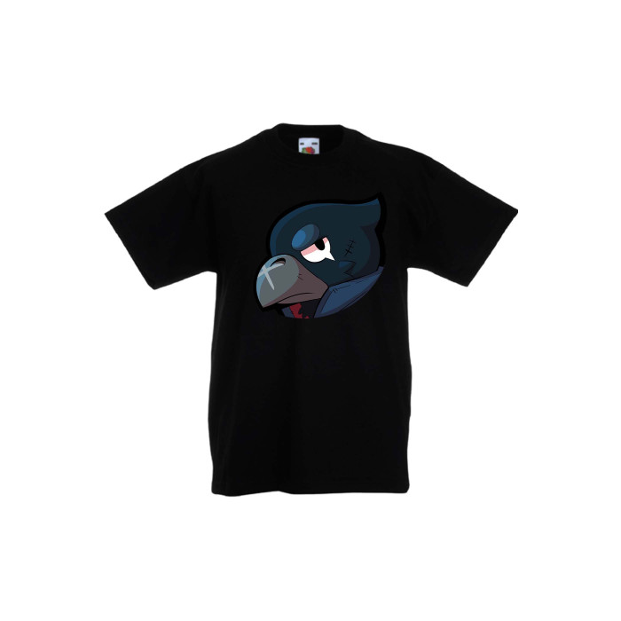 Детска тениска Tralala Brawl Stars Crow Head, Черен, 9-11 г. - 1t