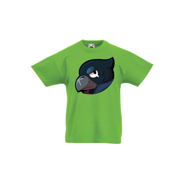 Детска тениска Tralala Brawl Stars Crow Head, Зелена мента, 5-6 г. - 1