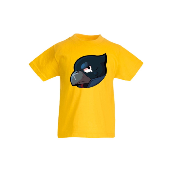 Детска тениска Tralala Brawl Stars Crow Head, Жълт, 5-6 г. - 1