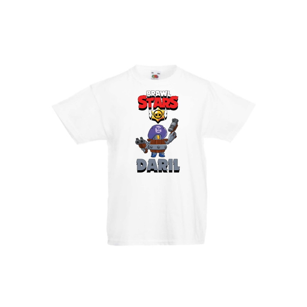 Детска тениска Tralala Brawl Stars Daril, Бял, 7-8 г. - 1