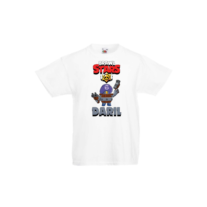 Детска тениска Tralala Brawl Stars Daril, Бял, 9-11 г. - 1t