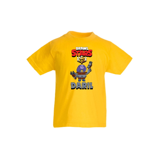 Детска тениска Tralala Brawl Stars Daril, Жълт, 5-6 г. - 1