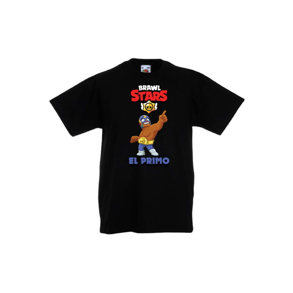 Детска тениска Tralala Brawl Stars El Primo, Черен, 5-6 г. - 1