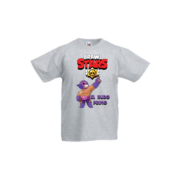 Детска тениска, Tralala, Brawl Stars El Rudo Primo, Светлосив меланж, 12-13 г. - 1