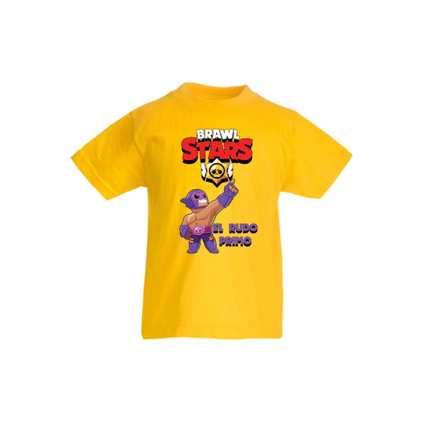 Детска тениска, Tralala, Brawl Stars El Rudo Primo, Жълт, 9-11 г. - 1