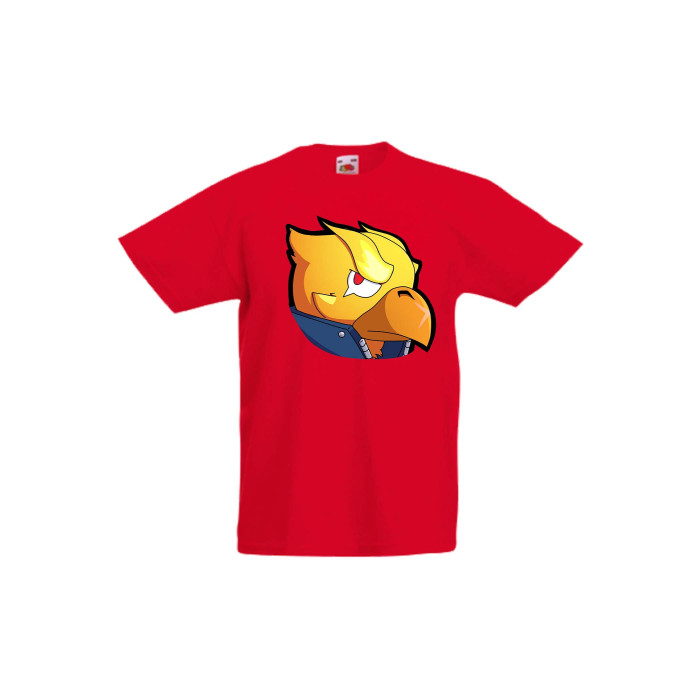 Детска тениска Tralala Brawl Stars Golden Crow Head, Червен, 7-8 г. - 1t