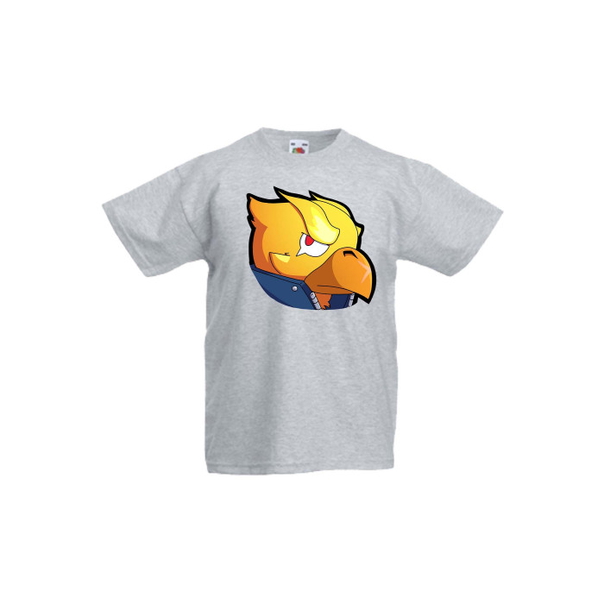 Детска тениска Tralala Brawl Stars Golden Crow Head, Светлосив меланж, 3-4 г. - 1