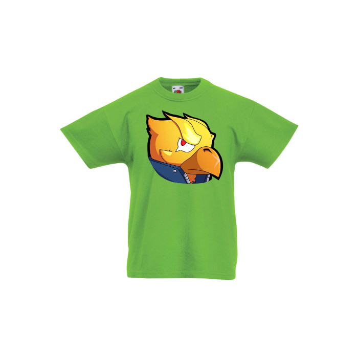 Детска тениска Tralala Brawl Stars Golden Crow Head, Зелена мента, 3-4 г. - 1t