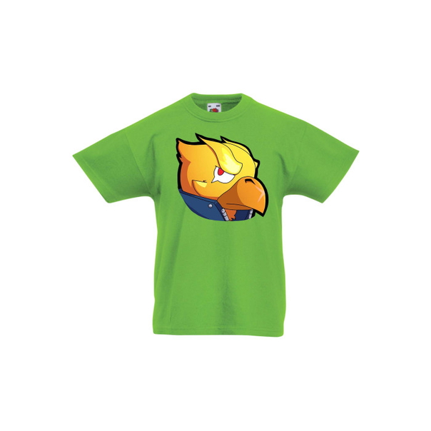 Детска тениска Tralala Brawl Stars Golden Crow Head, Зелена мента, 9-11 г. - 1