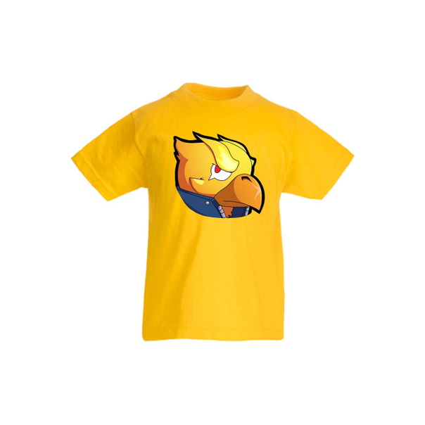 Детска тениска Tralala Brawl Stars Golden Crow Head, Жълт, 3-4 г. - 1