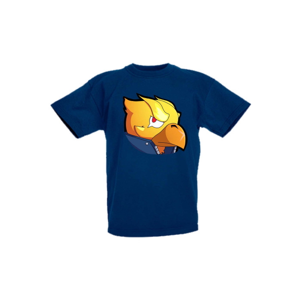 Детска тениска Tralala Brawl Stars Golden Crow Head, Тъмносин, 3-4 г. - 1