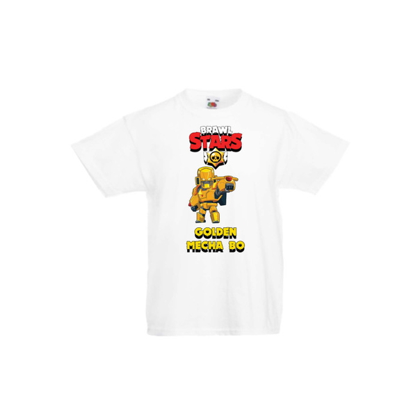 Детска тениска Tralala Brawl Stars Golden Mecha Bo, Бял, 5-6 г. - 1