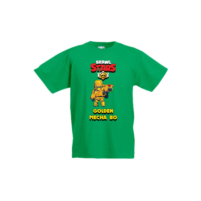 Детска тениска Tralala Brawl Stars Golden Mecha Bo, Зелен, 5-6 г. - 1t