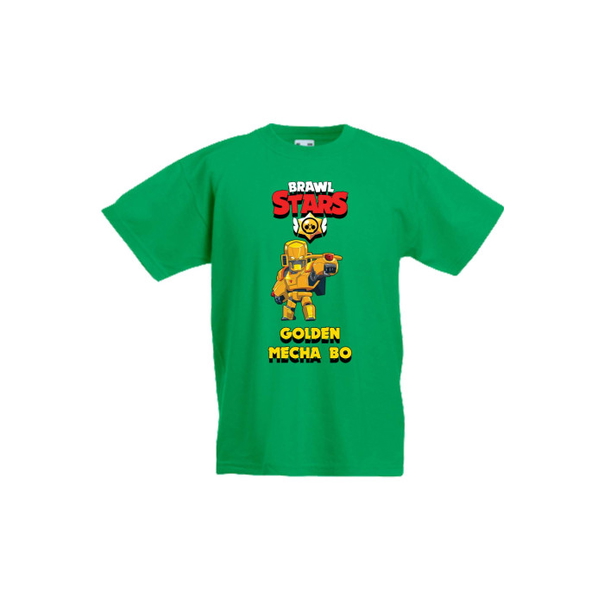 Детска тениска Tralala Brawl Stars Golden Mecha Bo, Зелен, 12-13 г. - 1