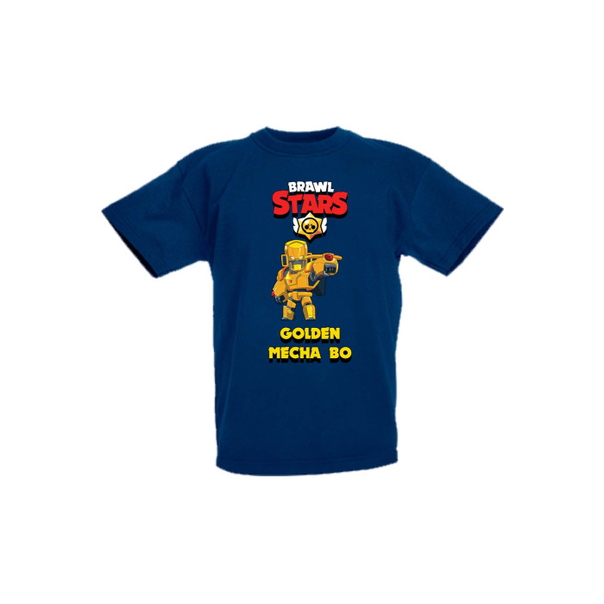Детска тениска Tralala Brawl Stars Golden Mecha Bo, Тъмносин, 12-13 г. - 1