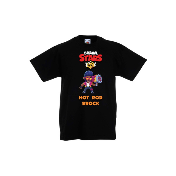 Детска тениска Tralala Brawl Stars Hot Rod Brock, Черен, 12-13 г. - 1