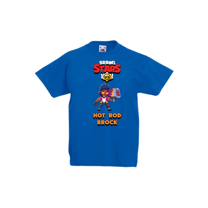 Детска тениска Tralala Brawl Stars Hot Rod Brock, Син, 5-6 г. - 1t