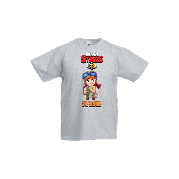 Детска тениска Tralala Brawl Stars Jessie 1, Светлосив меланж, 9-11 г. - 1