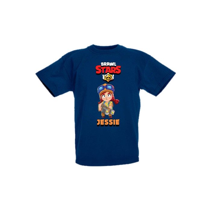 Детска тениска Tralala Brawl Stars Jessie 1, Тъмносин, 7-8 г. - 1t