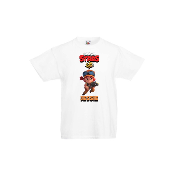 Детска тениска Tralala Brawl Stars Jessie 2, Бял, 5-6 г. - 1