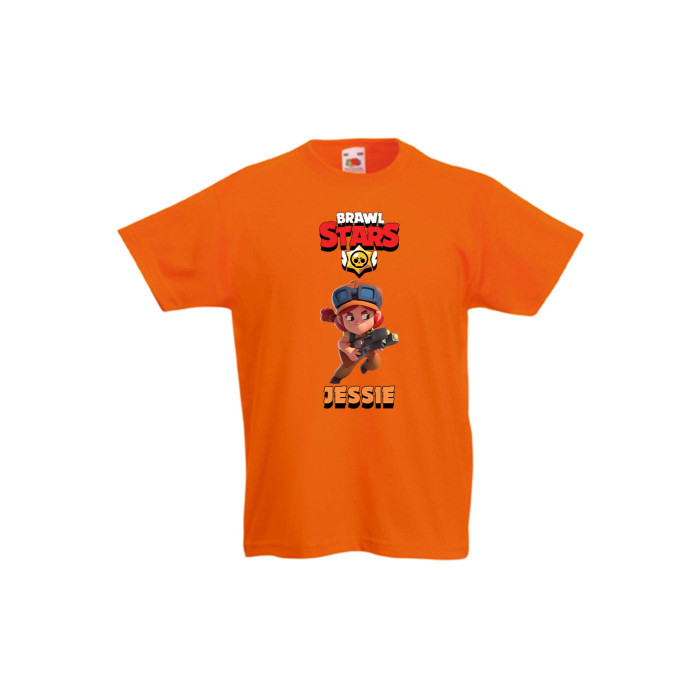 Детска тениска Tralala Brawl Stars Jessie 2, Оранжев, 7-8 г. - 1t