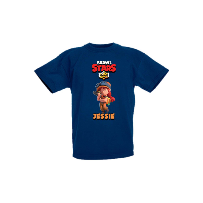 Детска тениска Tralala Brawl Stars Jessie 3, Тъмносин, 9-11 г. - 1t